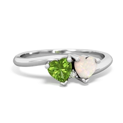 Peridot Sweethearts 14K White Gold ring R5260