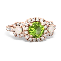 Peridot Regal Halo 14K Rose Gold ring R5350