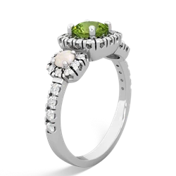 Peridot Regal Halo 14K White Gold ring R5350