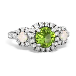 Peridot Regal Halo 14K White Gold ring R5350