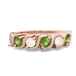 Peridot Anniversary Band 14K Rose Gold ring R2089