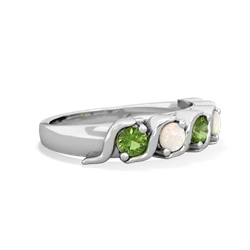 Peridot Anniversary Band 14K White Gold ring R2089