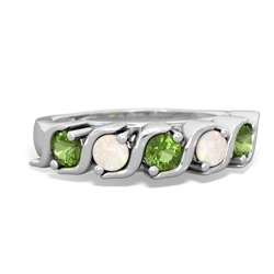 Peridot Anniversary Band 14K White Gold ring R2089