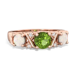 Peridot Hugs And Kisses 14K Rose Gold ring R5016