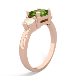 Peridot Three Stone 14K Rose Gold ring R5235