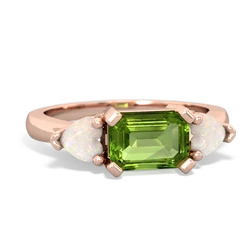 Peridot Three Stone 14K Rose Gold ring R5235