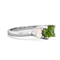 Peridot Three Stone 14K White Gold ring R5235