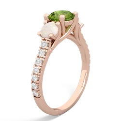 Peridot Pave Trellis 14K Rose Gold ring R5500