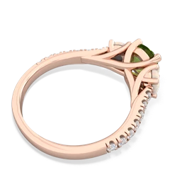 Peridot Pave Trellis 14K Rose Gold ring R5500