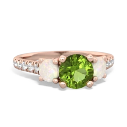 Peridot Pave Trellis 14K Rose Gold ring R5500