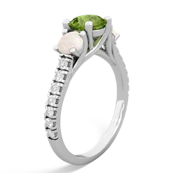 Peridot Pave Trellis 14K White Gold ring R5500