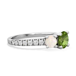 Peridot Pave Trellis 14K White Gold ring R5500