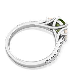 Peridot Pave Trellis 14K White Gold ring R5500