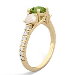 Peridot Pave Trellis 14K Yellow Gold ring R5500