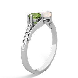 Peridot Infinity Pave Two Stone 14K White Gold ring R5285