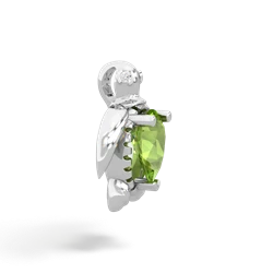 Peridot Baby Sea Turtle 14K White Gold pendant P5241