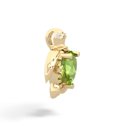 Peridot Baby Sea Turtle 14K Yellow Gold pendant P5241