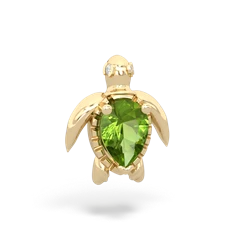 Peridot Baby Sea Turtle 14K Yellow Gold pendant P5241