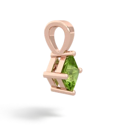 Peridot 5Mm Princess Solitaire 14K Rose Gold pendant P1789