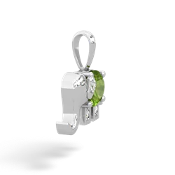 Peridot Elephant 14K White Gold pendant P2555