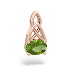 Peridot Celtic Trinity Knot 14K Rose Gold pendant P2389