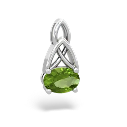 Peridot Celtic Trinity Knot 14K White Gold pendant P2389