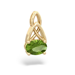 Peridot Celtic Trinity Knot 14K Yellow Gold pendant P2389