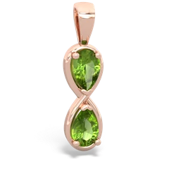 Peridot Infinity 14K Rose Gold pendant P5050