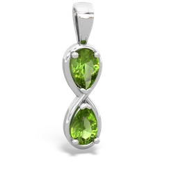 Peridot Infinity 14K White Gold pendant P5050