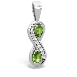 Peridot Diamond Infinity 14K White Gold pendant P5390