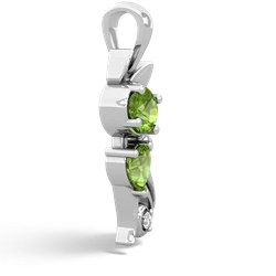 Peridot Kitten 14K White Gold pendant P5780