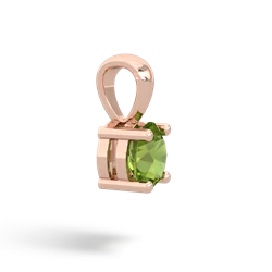 Peridot 6Mm Round Solitaire 14K Rose Gold pendant P1786