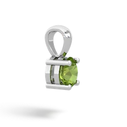 Peridot 6Mm Round Solitaire 14K White Gold pendant P1786