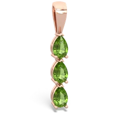 Peridot Dew Drops 14K Rose Gold pendant P2251