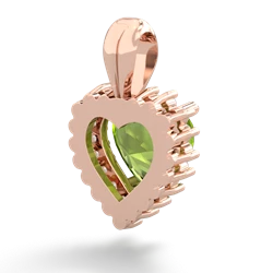 Peridot Sparkling Halo Heart 14K Rose Gold pendant P0391