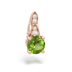 Peridot Antique Elegance 14K Rose Gold pendant P3100