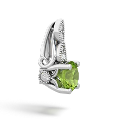 Peridot Antique Elegance 14K White Gold pendant P3100