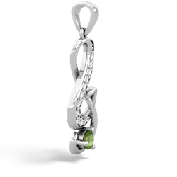 Peridot G-Clef Music 14K White Gold pendant P5830