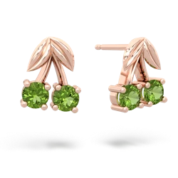 Peridot Sweet Cherries 14K Rose Gold earrings E7001