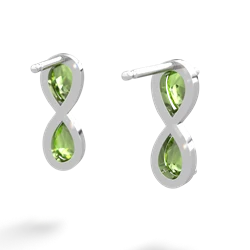 Peridot Infinity 14K White Gold earrings E5050