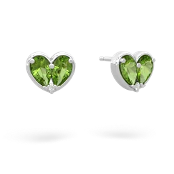 Peridot 'Our Heart' 14K White Gold earrings E5072