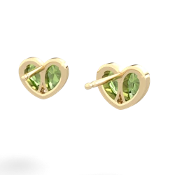 Peridot 'Our Heart' 14K Yellow Gold earrings E5072
