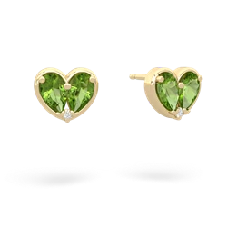 Peridot 'Our Heart' 14K Yellow Gold earrings E5072