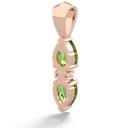 Peridot Bowtie Drop 14K Rose Gold pendant P0865