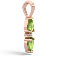 Peridot Bowtie Drop 14K Rose Gold pendant P0865