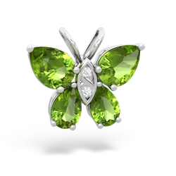 Peridot Butterfly 14K White Gold pendant P2215