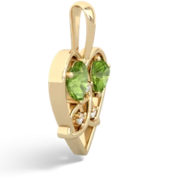 Peridot Celtic Trinity Heart 14K Yellow Gold pendant P5331