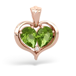 Peridot Two Become One 14K Rose Gold pendant P5330