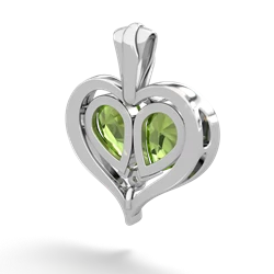 Peridot Two Become One 14K White Gold pendant P5330