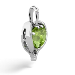 Peridot Two Become One 14K White Gold pendant P5330